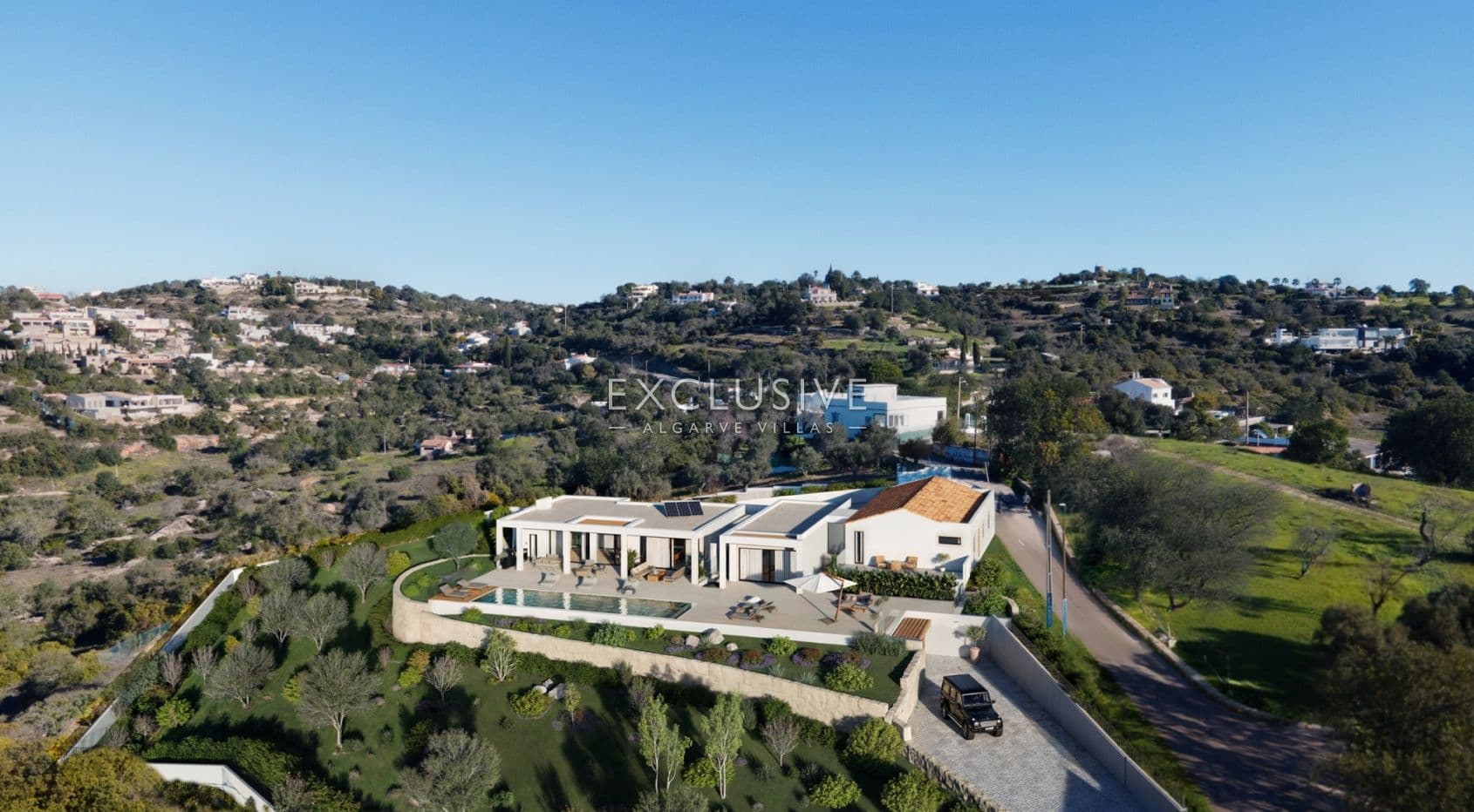 Neubau Villa mit 3 Schlafzimmern, Pool und Küstenblick in der Nähe von Loule, Algarve