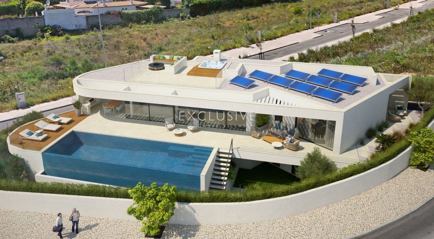 Hochwertige moderne Villa mit Meerblick, nur wenige Gehminuten vom Strand entfernt, in-2