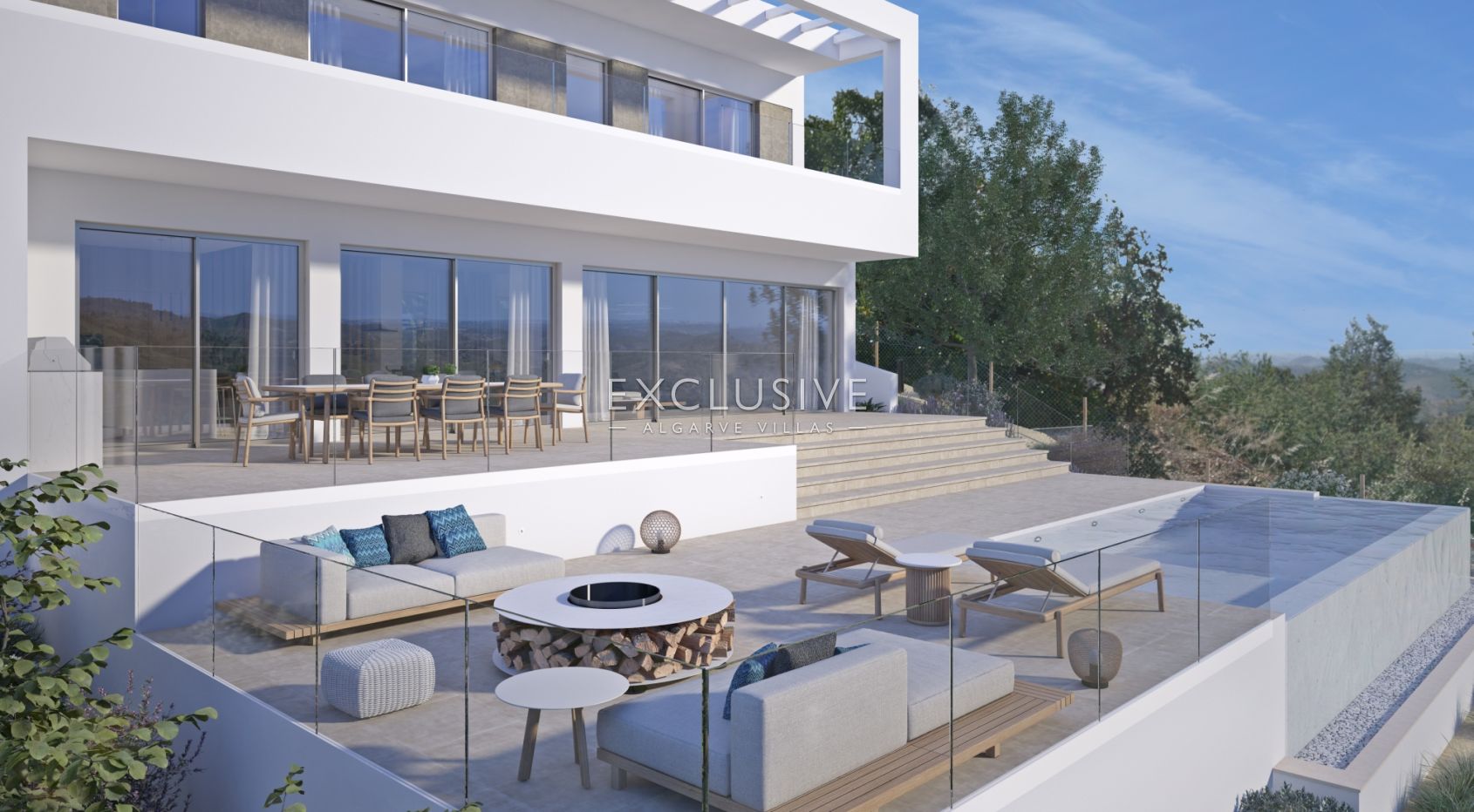 Neue luxuriöse Villa mit Aufzug und Meerblick in Caldas de Monchique, Algarve.