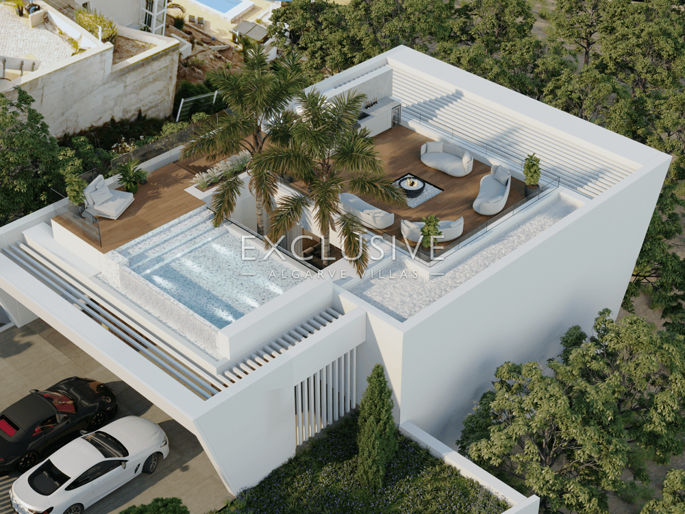 New luxury villa in Carvoeiro, 1 km from beach, modern design, rooftop swimming pool