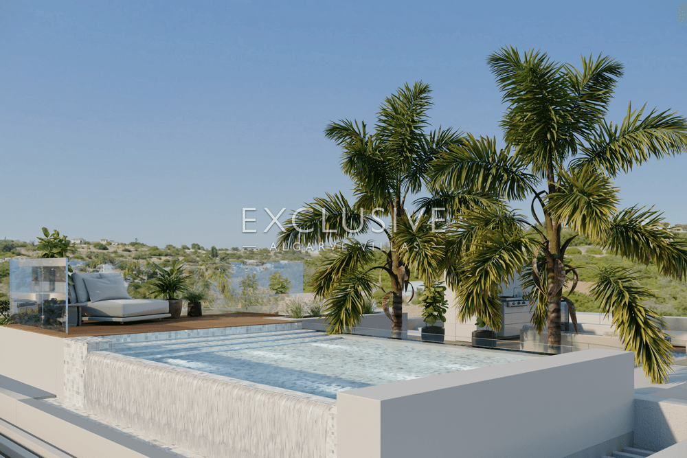 New luxury villa in Carvoeiro, 1 km from beach, modern design, rooftop swimming pool