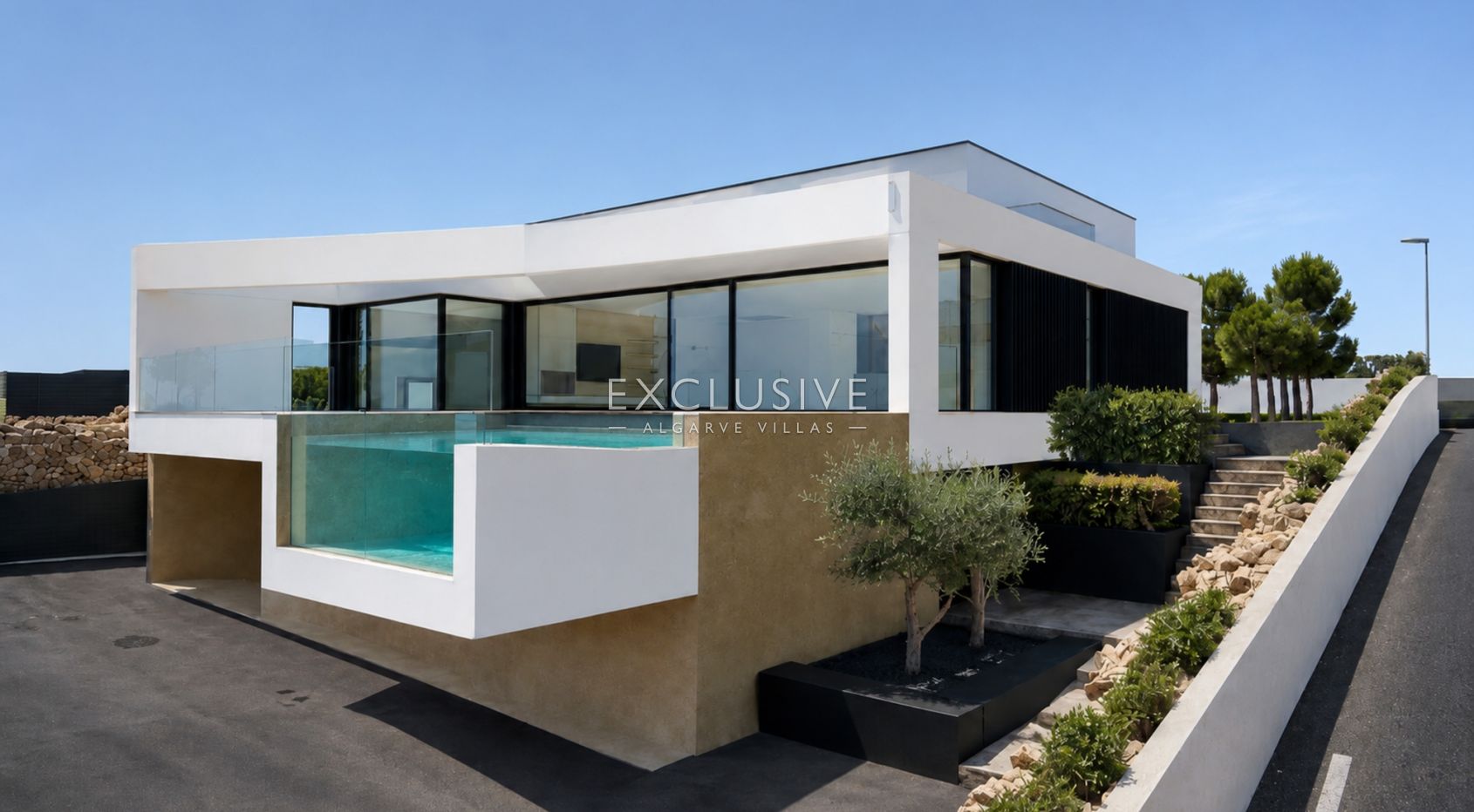 Schlüsselfertiges Projekt einer modernen Villa mit Meerblick in Praia da Luz an der Algarve zu verka
