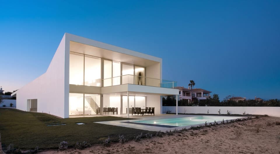 Unique luxury sea view Contemporary villa on front line plot in Burgau near Lagos, Algarve