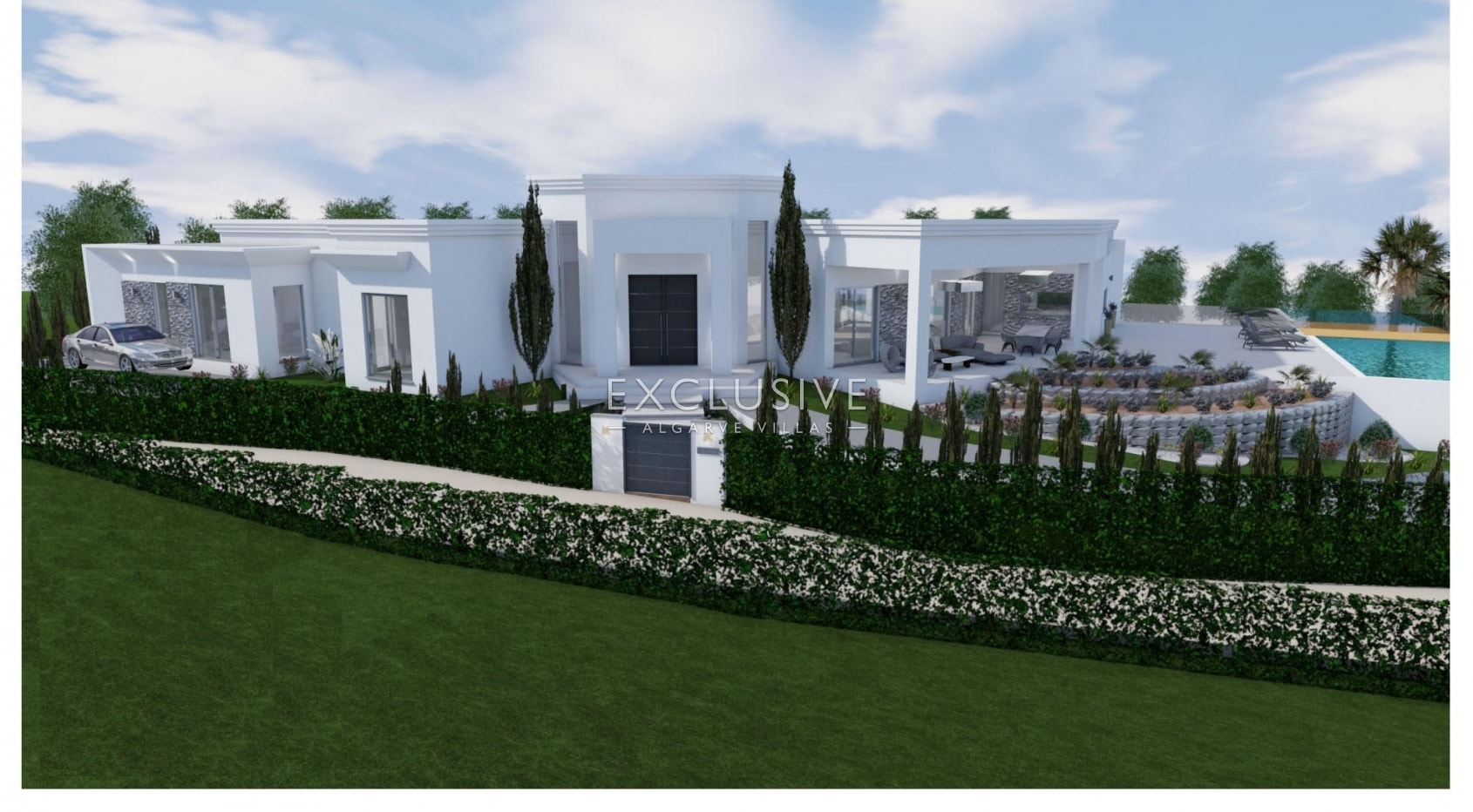 Fantastic plot with panoramic view with project for renovation villa near Vilamoura