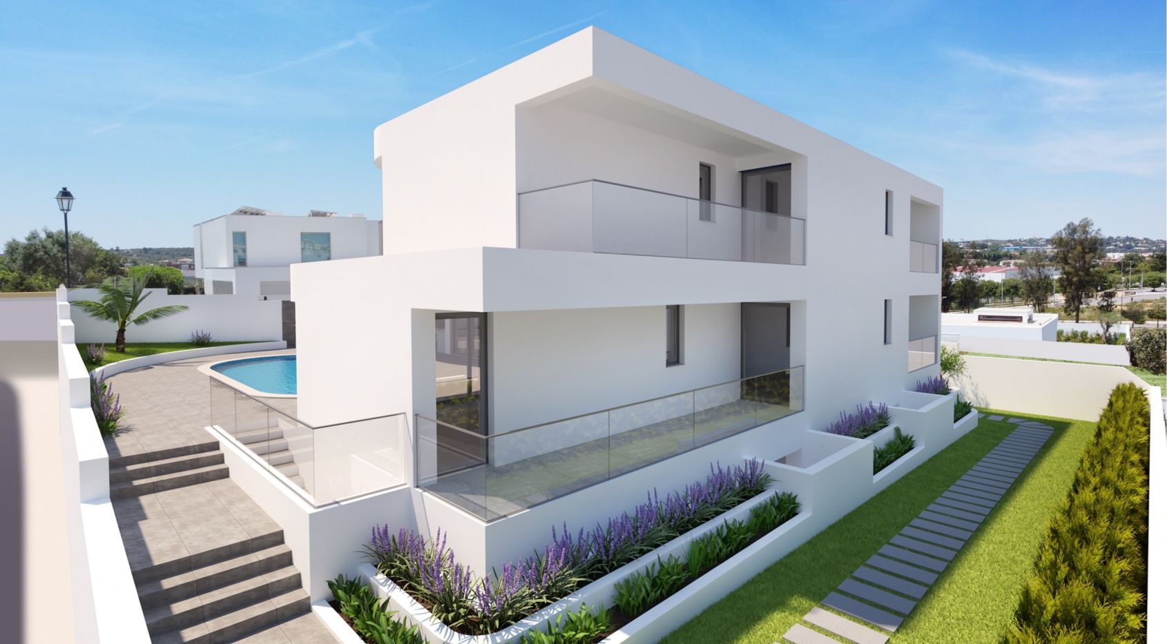 Gloednieuwe, moderne villa in Lagos, vlakbij het strand van Porto de Mós, Algarve