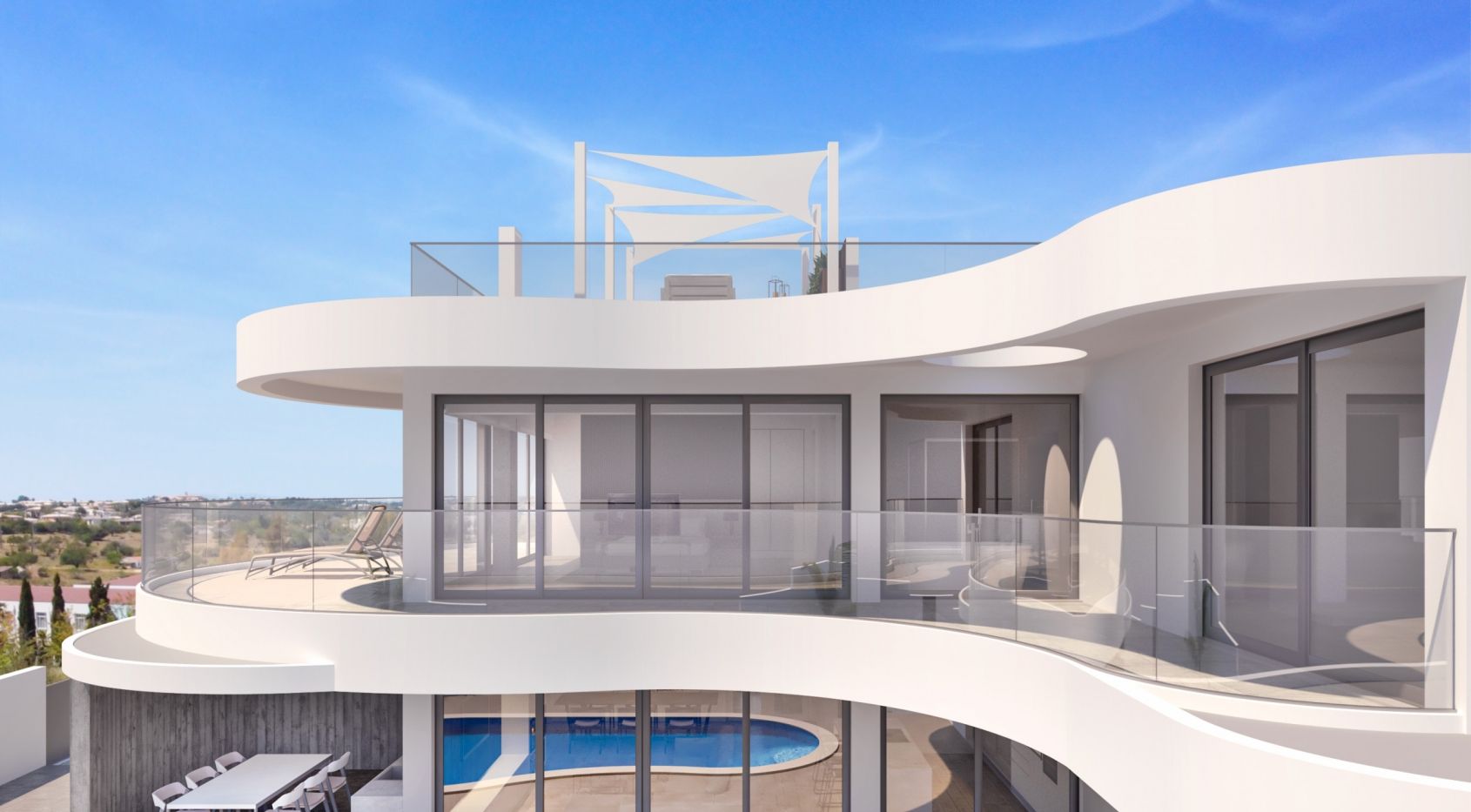 Gloednieuwe, moderne villa in Lagos, vlakbij het strand van Porto de Mós, Algarve