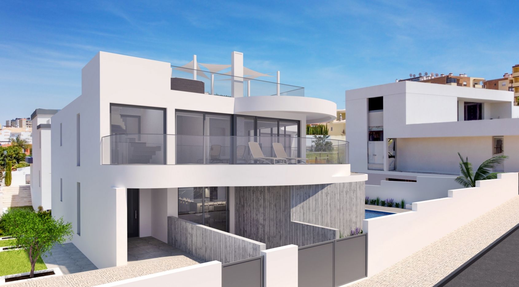 Gloednieuwe, moderne villa in Lagos, vlakbij het strand van Porto de Mós, Algarve