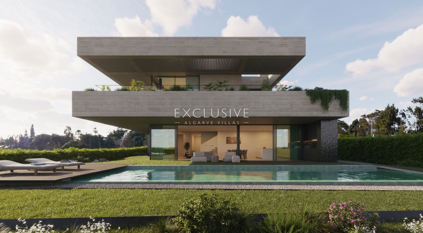 Prachtige moderne designvilla met zeezicht in Luz, Algarve