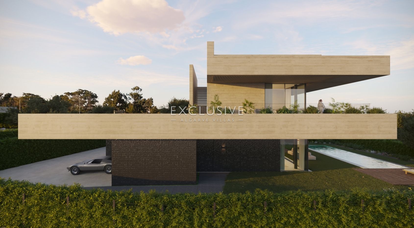 Prachtige moderne designvilla met zeezicht in Luz, Algarve