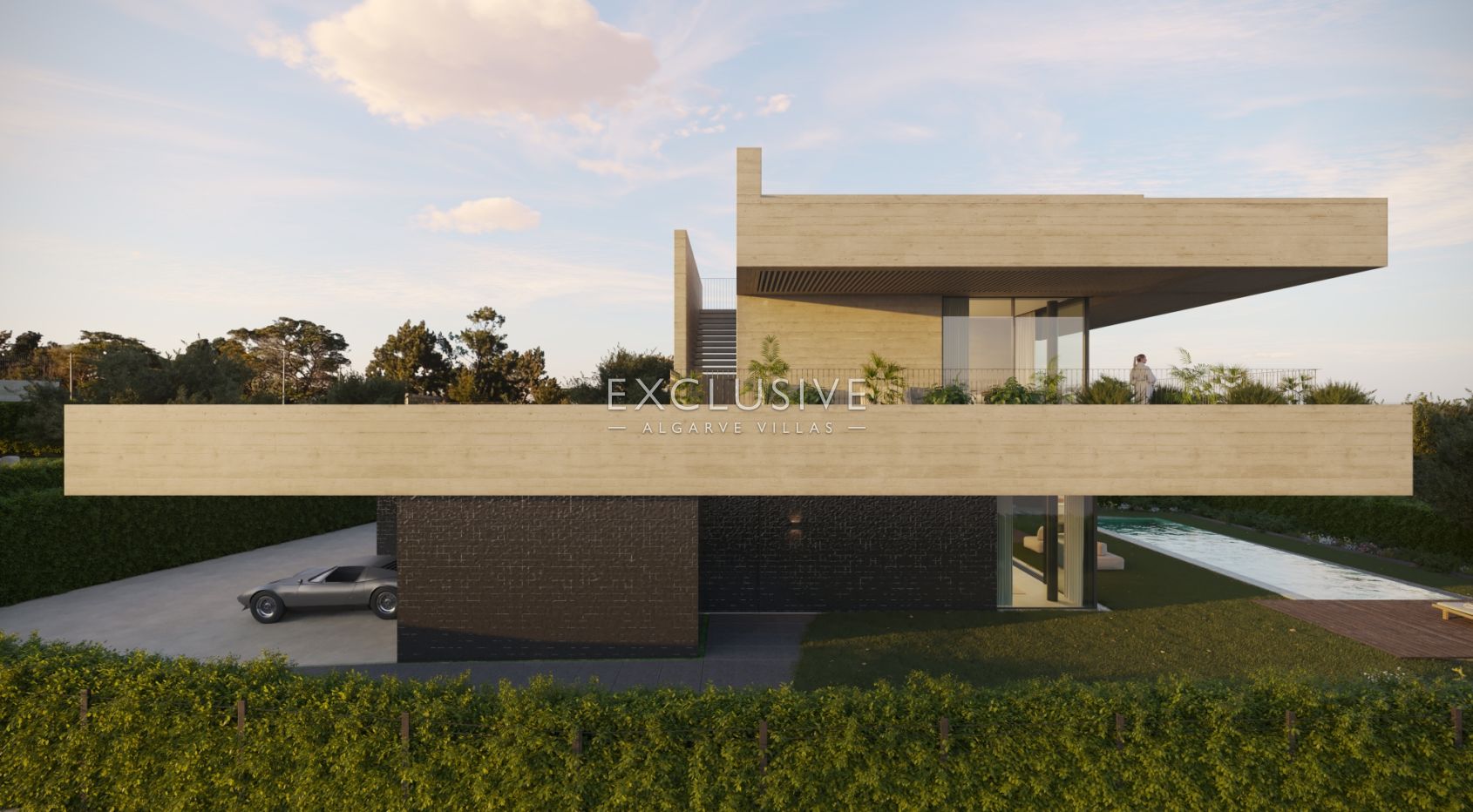 Prachtige moderne designvilla met zeezicht in Luz, Algarve