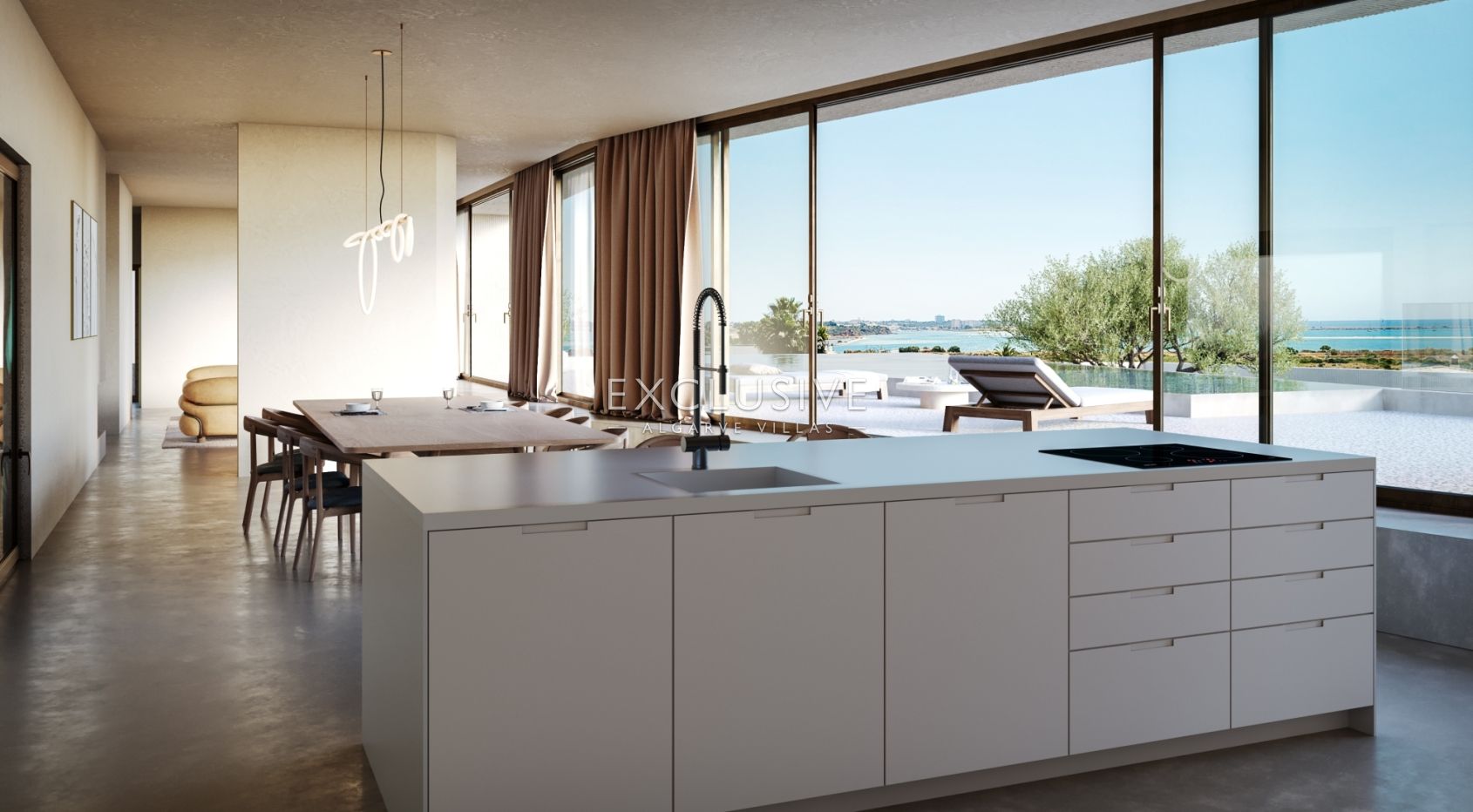 Zeitgenössische mediterrane Luxusvilla mit atemberaubendem Meerblick in Lagos, Algarve