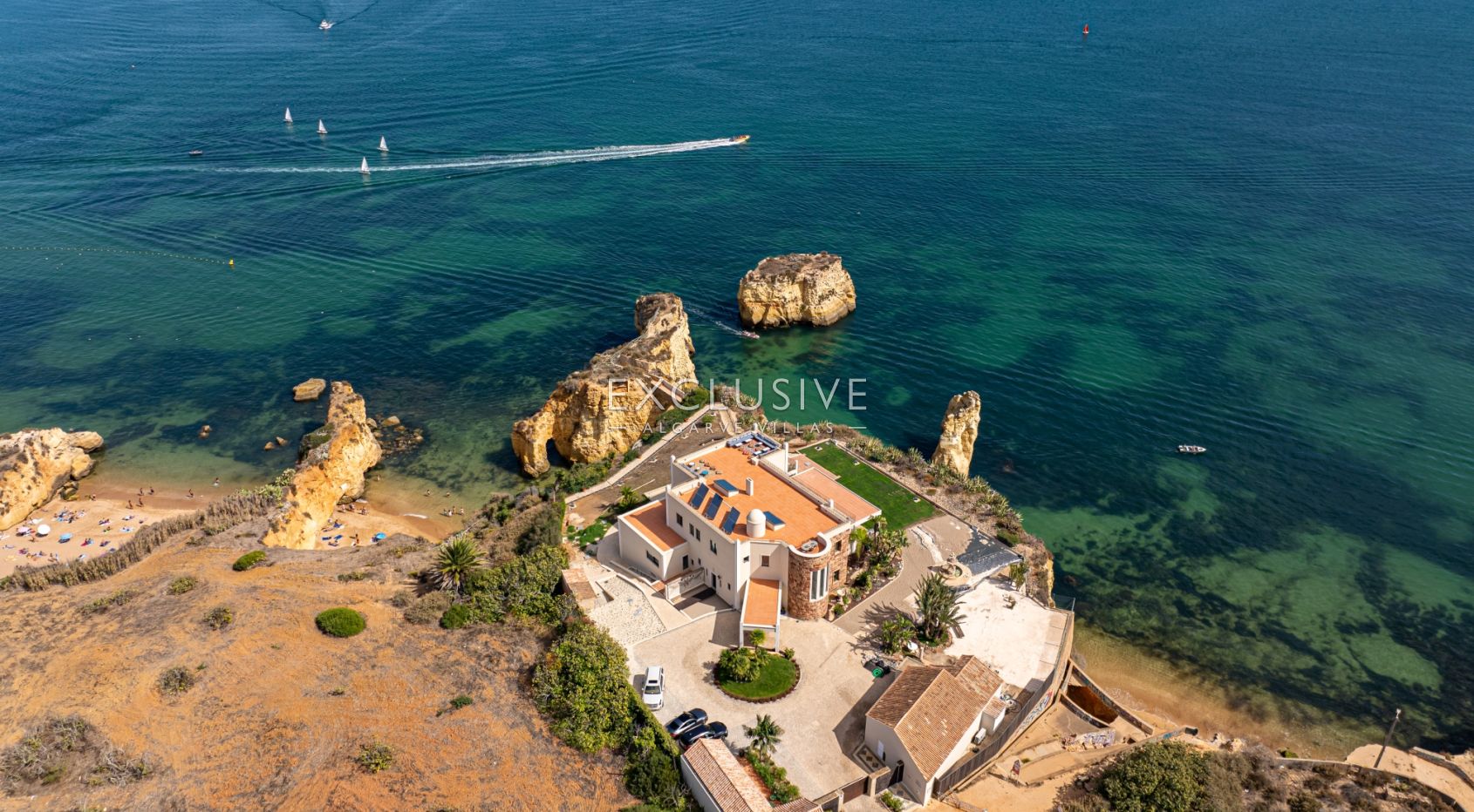 Moradia de frente para o mar com 8 quartos com ilha privada em Lagos, Algarve, Portugal