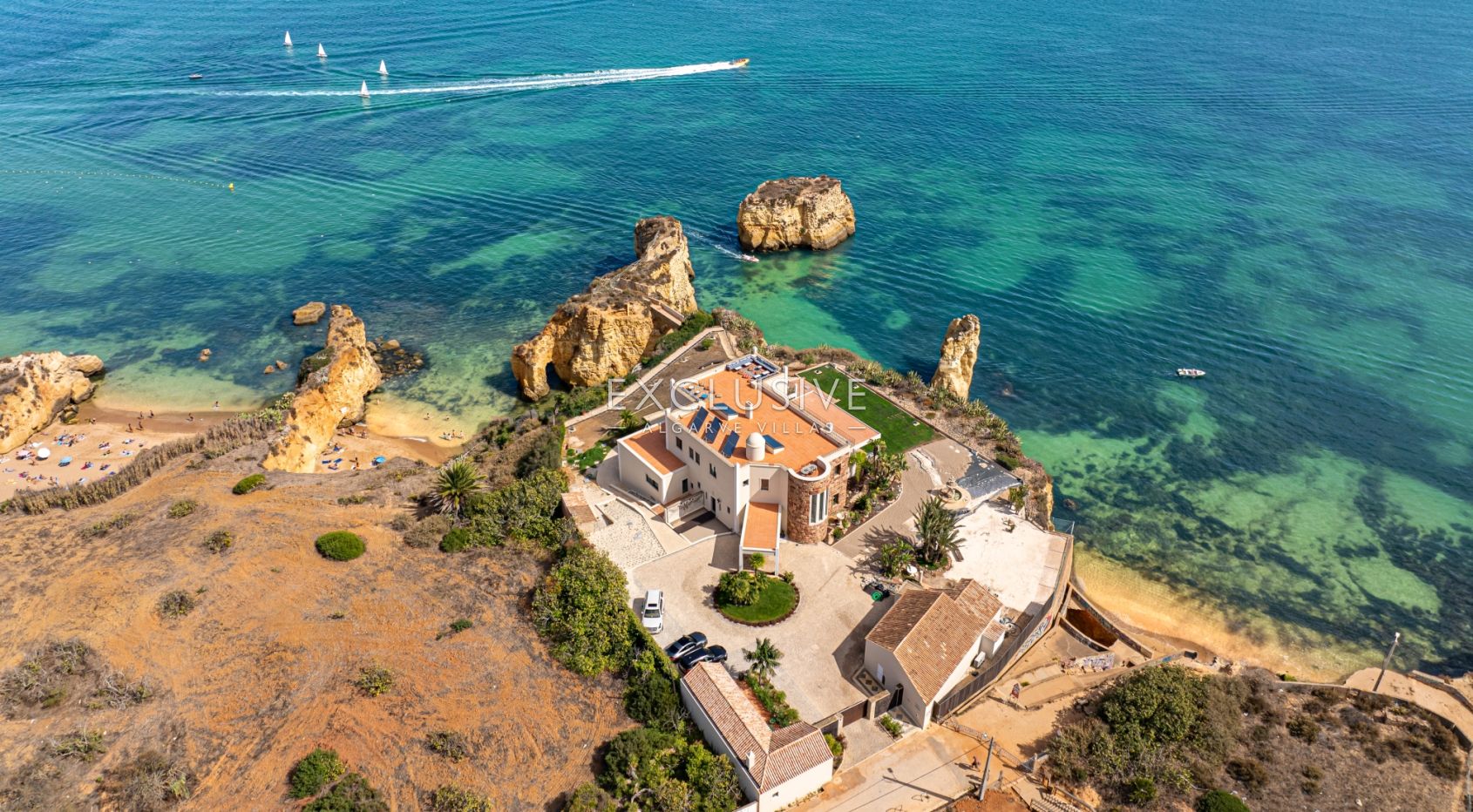 Moradia de frente para o mar com 8 quartos com ilha privada em Lagos, Algarve, Portugal