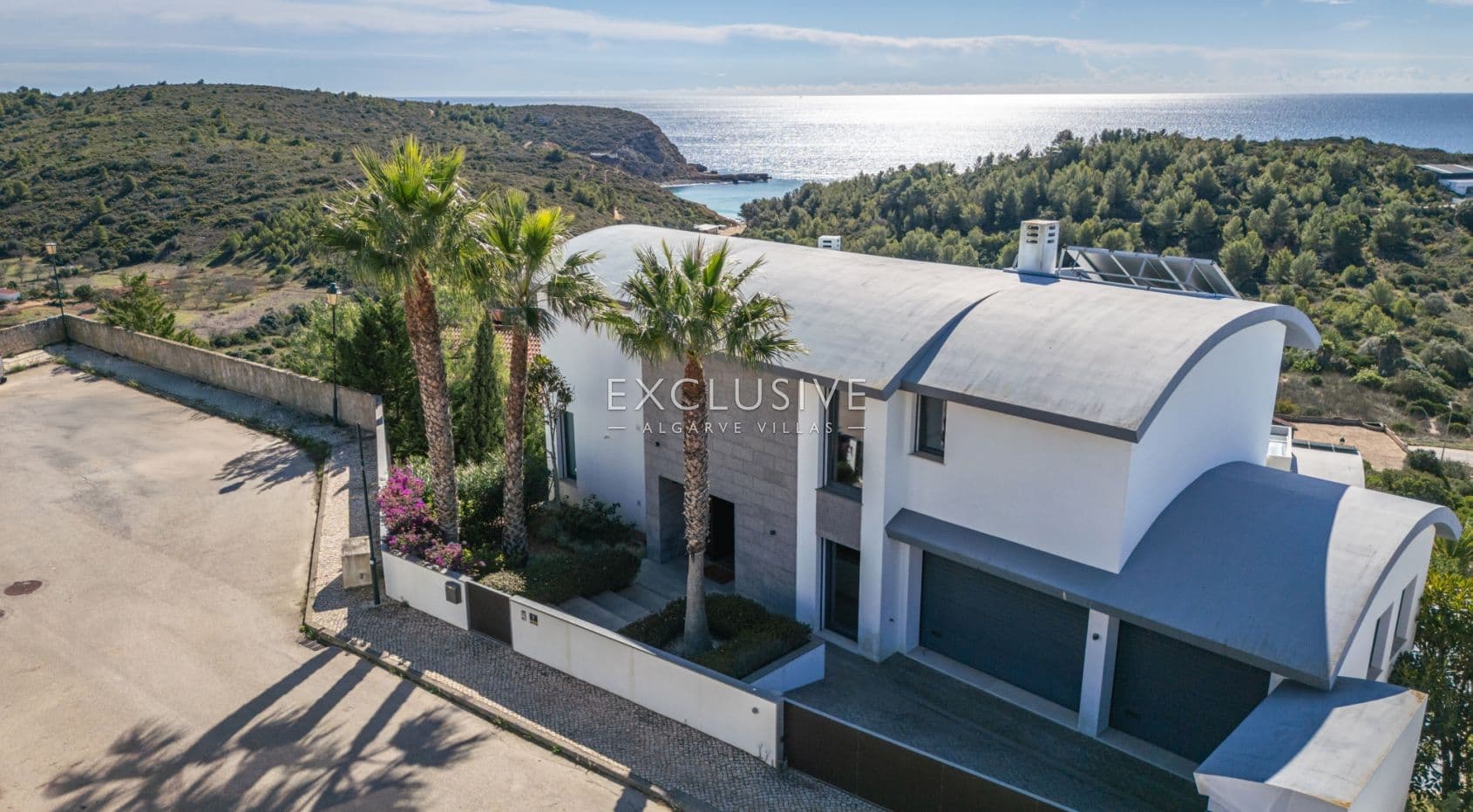 3+2 Schlafzimmer Moderne Villa mit atemberaubendem Meerblick in der Nähe von Burgau, Al-1