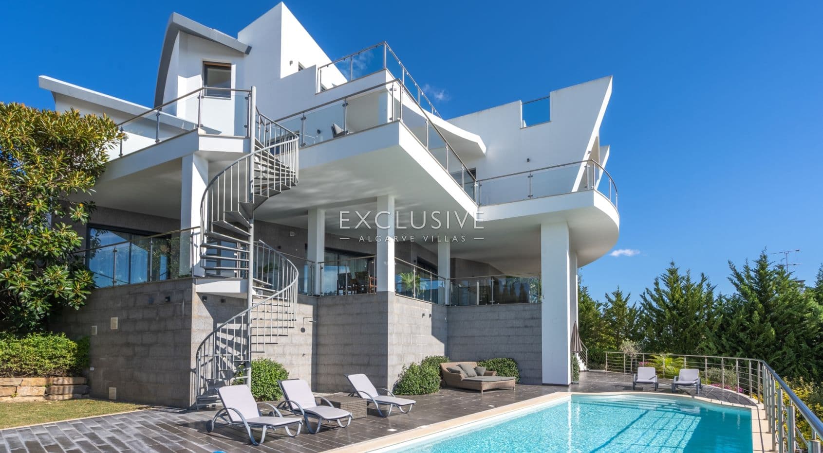 3+2 Schlafzimmer Moderne Villa mit atemberaubendem Meerblick in der Nähe von Burgau, Al-2