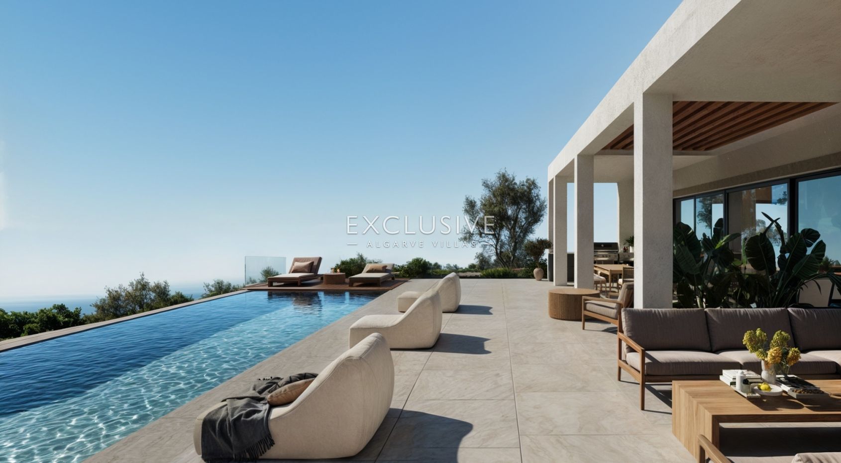 Neubau Villa mit 3 Schlafzimmern, Pool und Küstenblick in der Nähe von Loule, Algarve