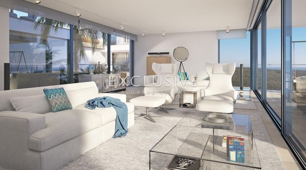 Panoramagrundstück mit Meerblick und genehmigtem zeitgenössischem Projekt Westalgarve