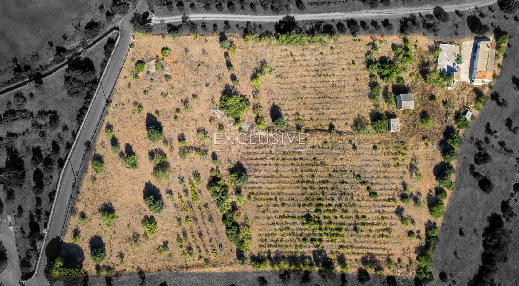 Grundstück mit Ruinen, Meer- und Golfblick in der Nähe des Golfplatzes in Lagoa