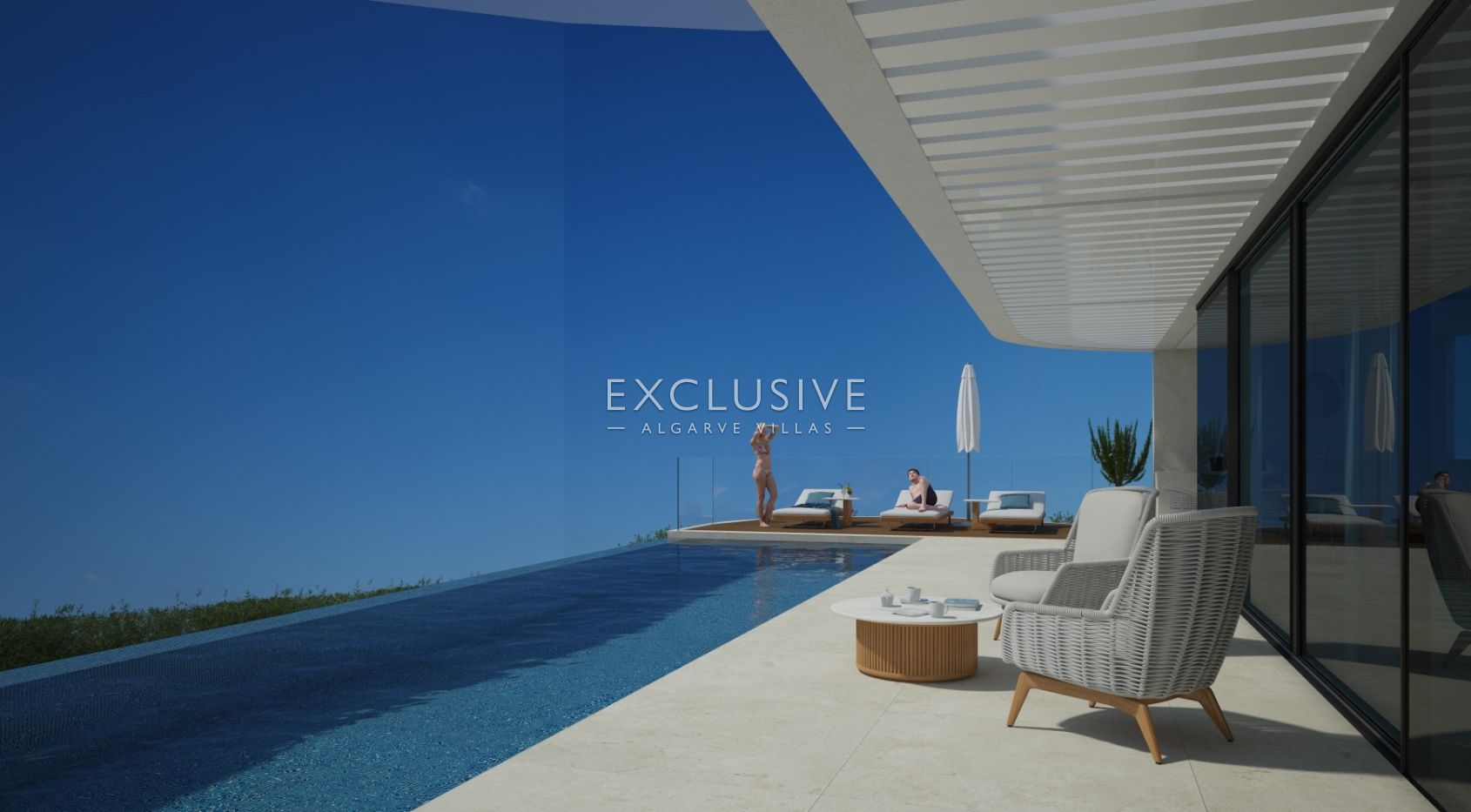Hochwertige moderne Villa mit Meerblick, nur wenige Gehminuten vom Strand entfernt, in
