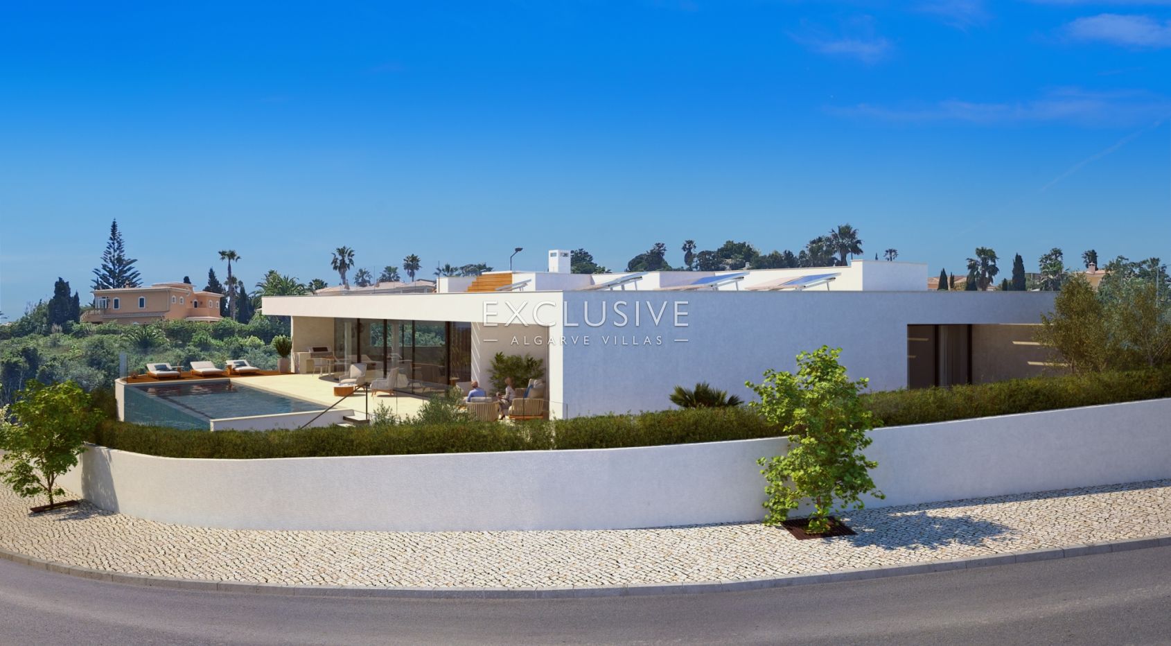 Hochwertige moderne Villa mit Meerblick, nur wenige Gehminuten vom Strand entfernt, in