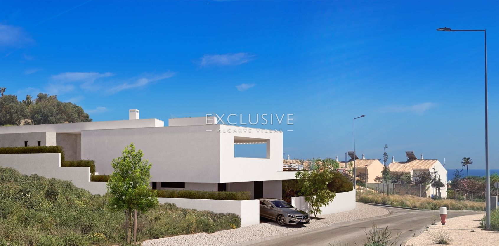 Hochwertige moderne Villa mit Meerblick, nur wenige Gehminuten vom Strand entfernt, in