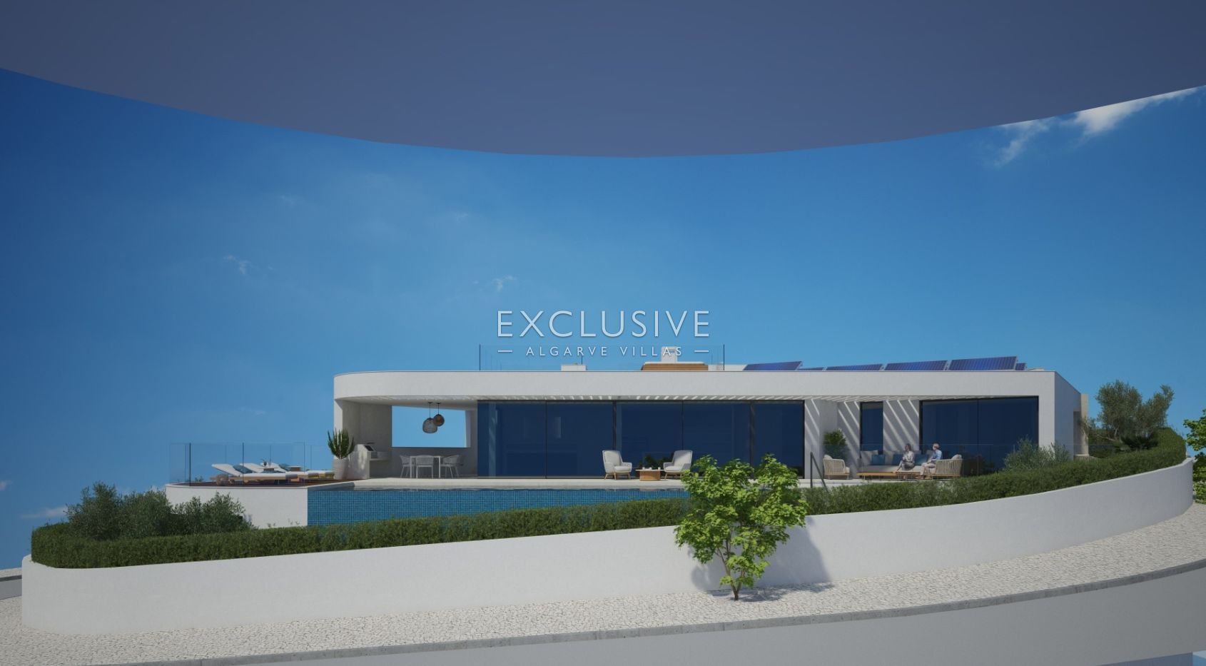 Hochwertige moderne Villa mit Meerblick, nur wenige Gehminuten vom Strand entfernt, in