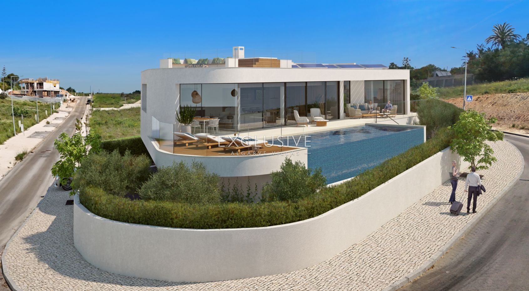 Hochwertige moderne Villa mit Meerblick, nur wenige Gehminuten vom Strand entfernt, in