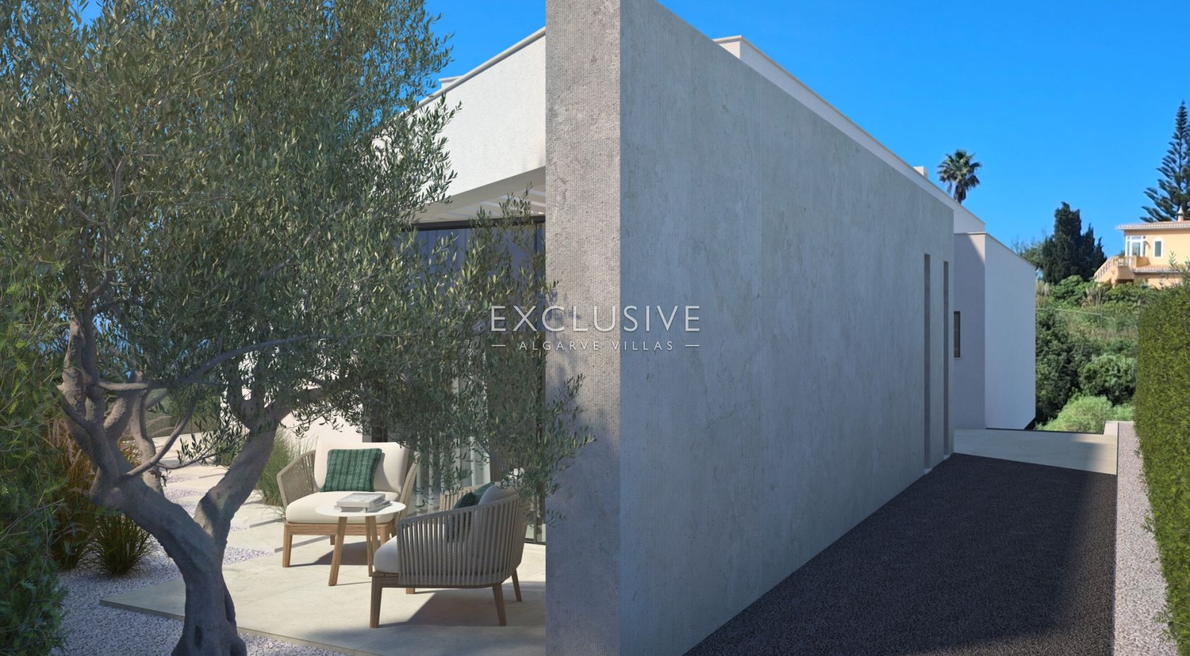 Hochwertige moderne Villa mit Meerblick, nur wenige Gehminuten vom Strand entfernt, in