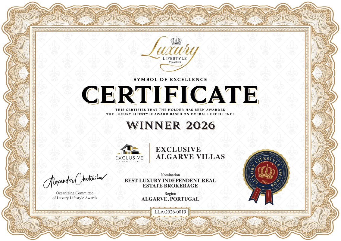 Certificate - Exclusive Algarve Villas Wins Best Luxury Real Estate Brokerage in Algarve for 2026